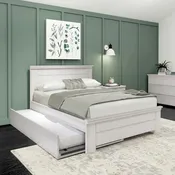 Bauernhaus-Doppelbett mit Paneelkopfteil und Ausziehbett