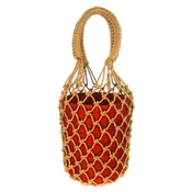 Fish Net Bucket Iraca Straw Bag
