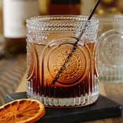 10 oz. Ribbed Retro Arch Floral Clear Drinking Glasses (Set of 6)