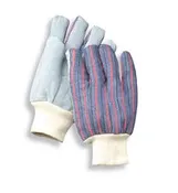 (#1201) Large Economy Grade Split Leather Palm Gloves With Canvas Back And Knit Wrist, dozen