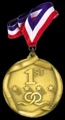 1st Place Gold Sports Medal with Neck Ribbon