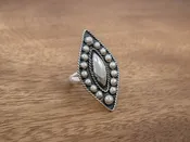 Adjustable Beaded Marquise Ring