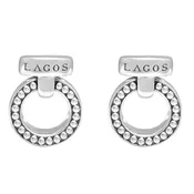 Caviar Circle Bar Earrings
