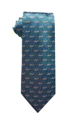 B-26 Marauder airplane silk tie in turquoise