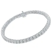 7ctw Certified Lab Grown Diamond Platinum 4 Prong Round Tennis Bracelet