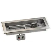 18″ x 6″ Stainless Steel Rectangular Drop-in Fire Pit Pan With Electric Ignition System kit, CSA Certified