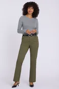 Adjustable Marilyn Straight Pants - Bay Leaf