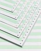 14-7/8" x 11" Blank Continuous Computer Paper - 20 lb. 1/6" Green Bar (Alliance 2143))