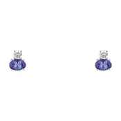 10K White Gold Tanzanite Stud Earrings