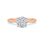 18k Rose Gold Cathedral Solitaire Engagement Ring