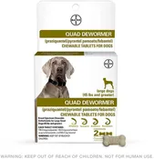 Bayer Quad Chewable Dewormer Large Dog Over 45 lb