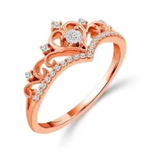 10K Rose Gold Diamond Promise Ring