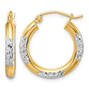 10KT Two Toned Gold Hoop Earrings