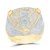 "2 CTW-NAT DIA P1 NUMBER """3""" MEN'S RING"""