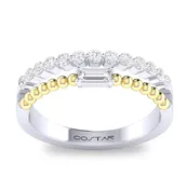 14K White and Yellow Gold Diamond Band