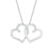 .03ctw Diamond Interlocking Hearts Pendant