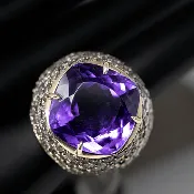 10K Faceted Amethyst Ring