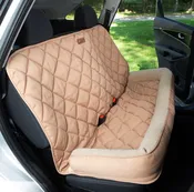 Fleece Headrest Back Seat Protector for Dogs - Tan