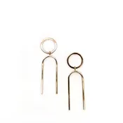 14K Elongated U-Drop Hoops