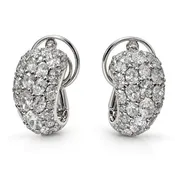 9.50 Carat Oval and Round Brilliant Cut Diamond Earrings
