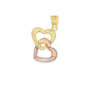 10K two tone Interlocking Heart Pendant