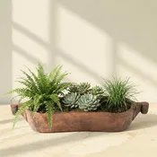 29" Long Solid Wood Kidney Shaped Vintage Trough