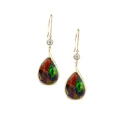 Ammolite & Diamond Earrings