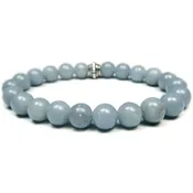 Angelite 8mm Round Crystal Bead Bracelet