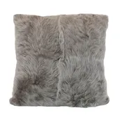 20" SMOKE SHEEPSKIN LEATHER BACK PILLOW