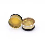 24k gold fumed glass plugs, DF, 3/4” (19mm), pair