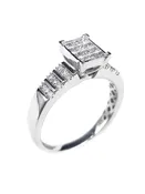 0.50ctw Princess Cut Rectangle Quad Set Ring 10K