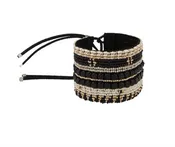 Eclectic Leather Bracelet (Pink, Gold, Taupe, Black)
