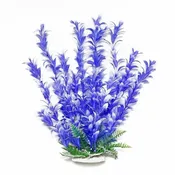AQUATOP 20" Blue/White Bacopa-like Plastic Plant w/ Weighted Base for Aquariums, PD-BH30