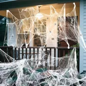 1800 sqft Halloween Spider Web with 100 Spiders Artificial, Fabric Spider Webbing, Cobweb Halloween Decor for Indoor and Outdoor Party Supplies