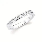 14K 1/4ctw Channel Set Diamond Wedding Band