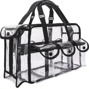 VER Beauty Clear Vinyl Shoulder Bag – 6-Pocket Transparent Organizer