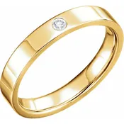 14K Gold 1/10 CTW Diamond Flat Band