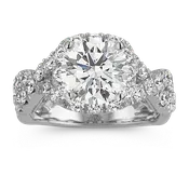 Alouette Halo Engagement Ring