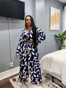 POSH Nina Plunge Printed Top