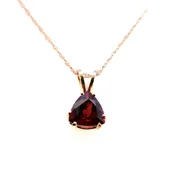 Garnet Tri 2.02 ct Pendant  on 14k Yellow Gold