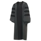Black Deluxe Doctoral Gown - No Piping