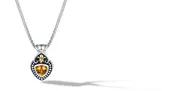 Fleur De Lis Necklace with Citrine in Silver and 14K Gold