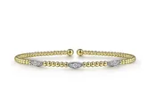 14K Two Tone 0.16ct. Round Bangle Diamond Bracelets