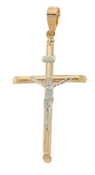 14K Two-Tone Barrel Style Crucifix w/Christ SKU: 50133