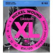 D'Addario EXL120 Super Light .009-.042 Nickel Wound Electric Guitar Strings