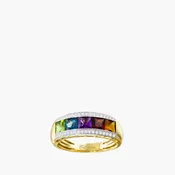 Bellarri Eternal Love Multi Gemstone Ring in 14K Yellow Gold