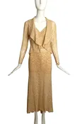 1930s Lace Evening Dress & Jacket, Size-6