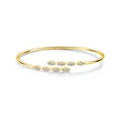 Aerial Marquise Flexible Yellow Gold Bangle