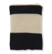Cotton Knit Black & Cream Striped Throw — elementsbyksorbe.com
