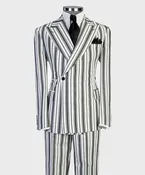 Ivory Black Pinstripe Statement Suit